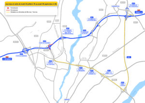 Plan de circulation de la porte de Gesvres de juillet à septembre 2023